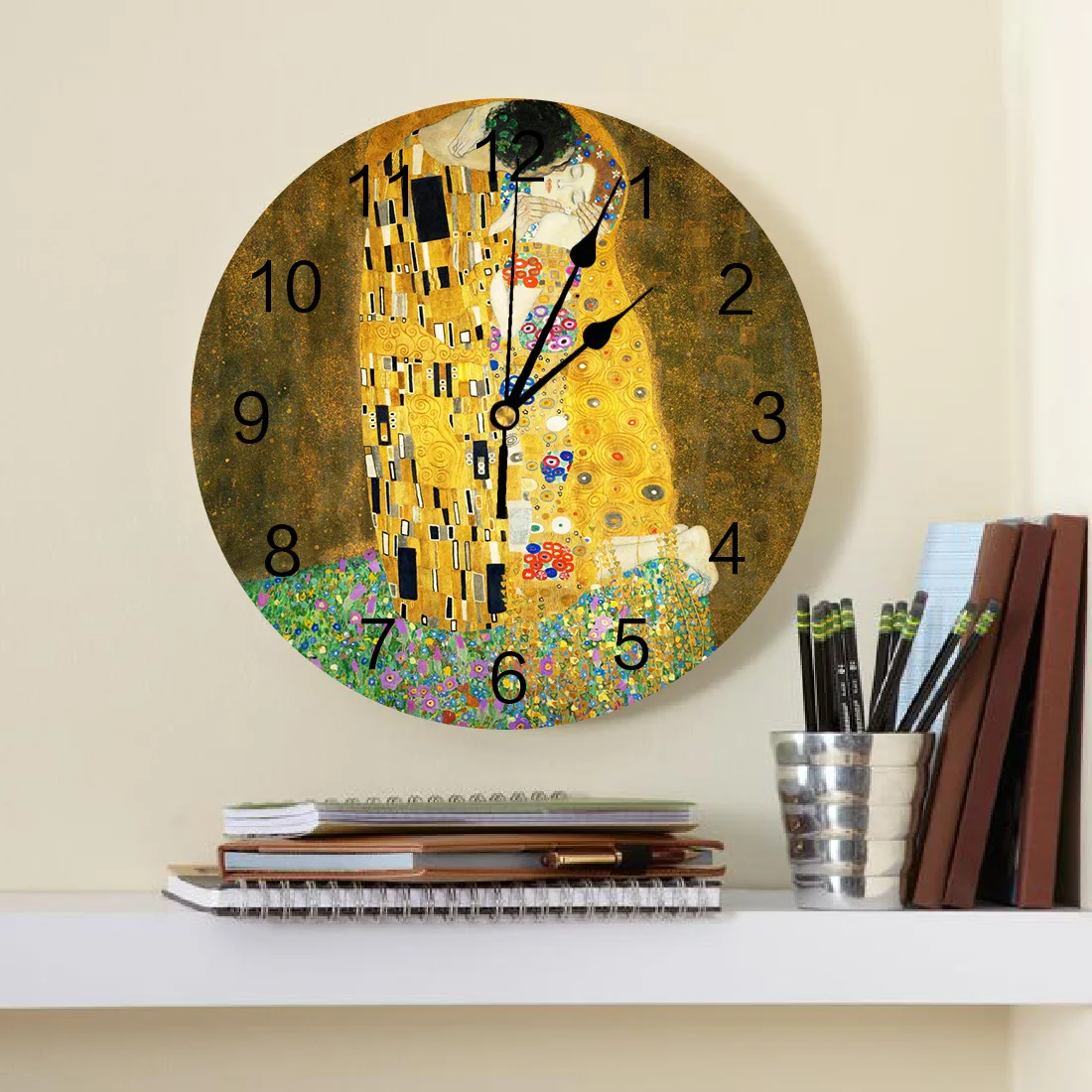 Настенные часы Gustav Klimt The Kiss домашний декор спальня бесшумные Oclock настенные для