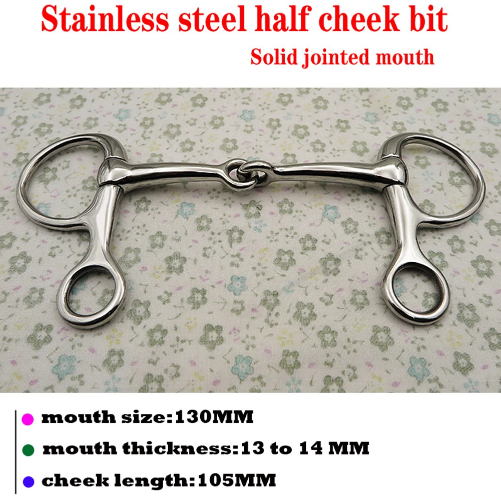 

Solid Jointed Snaffle Bit Dee Racing Stainless Steel Horse Riding Half Cheek Mouth Equestrian Supplies Training Equipment
