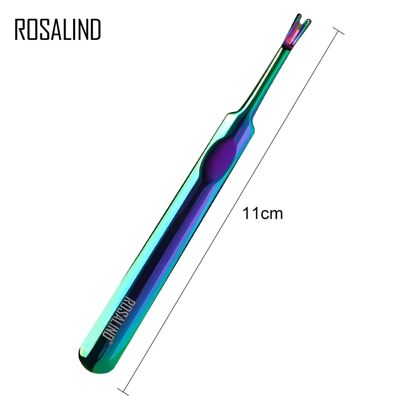 ROSALIND 1PCS Rainbow Stainless Steel Cuticle Remover Callus Dead Skin Fork Nail Art Manicure Pedicure Trimmer Tools | Красота и