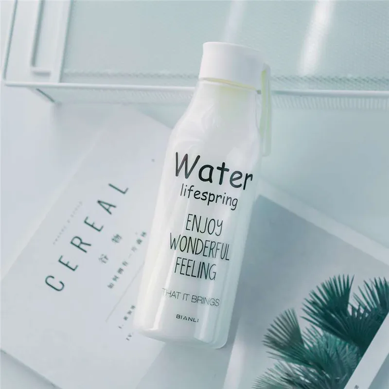 520 мл портативная Спортивная бутылка для воды Прозрачный английский узор