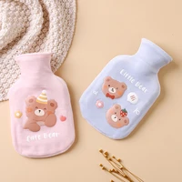 winter warm heat reusable hand warmer cute pvc stress pain relief therapy hot water bottle bag with knitted soft cozy cover
