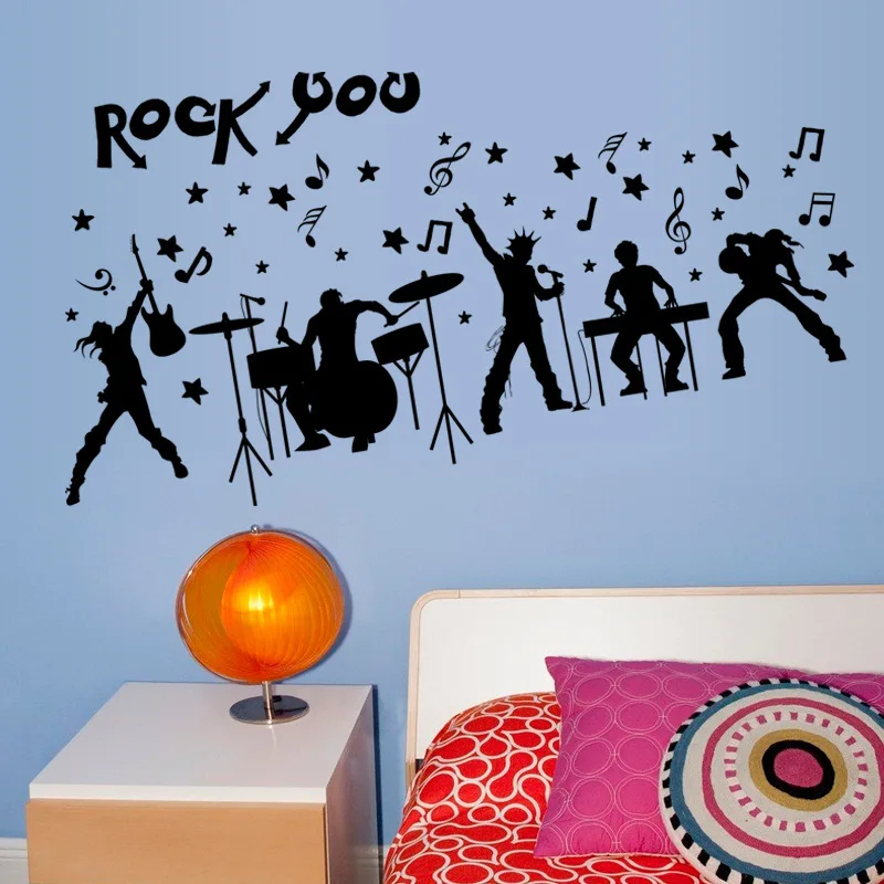 Современные Настенные стикеры в стиле рок музыка наклейки на стену для