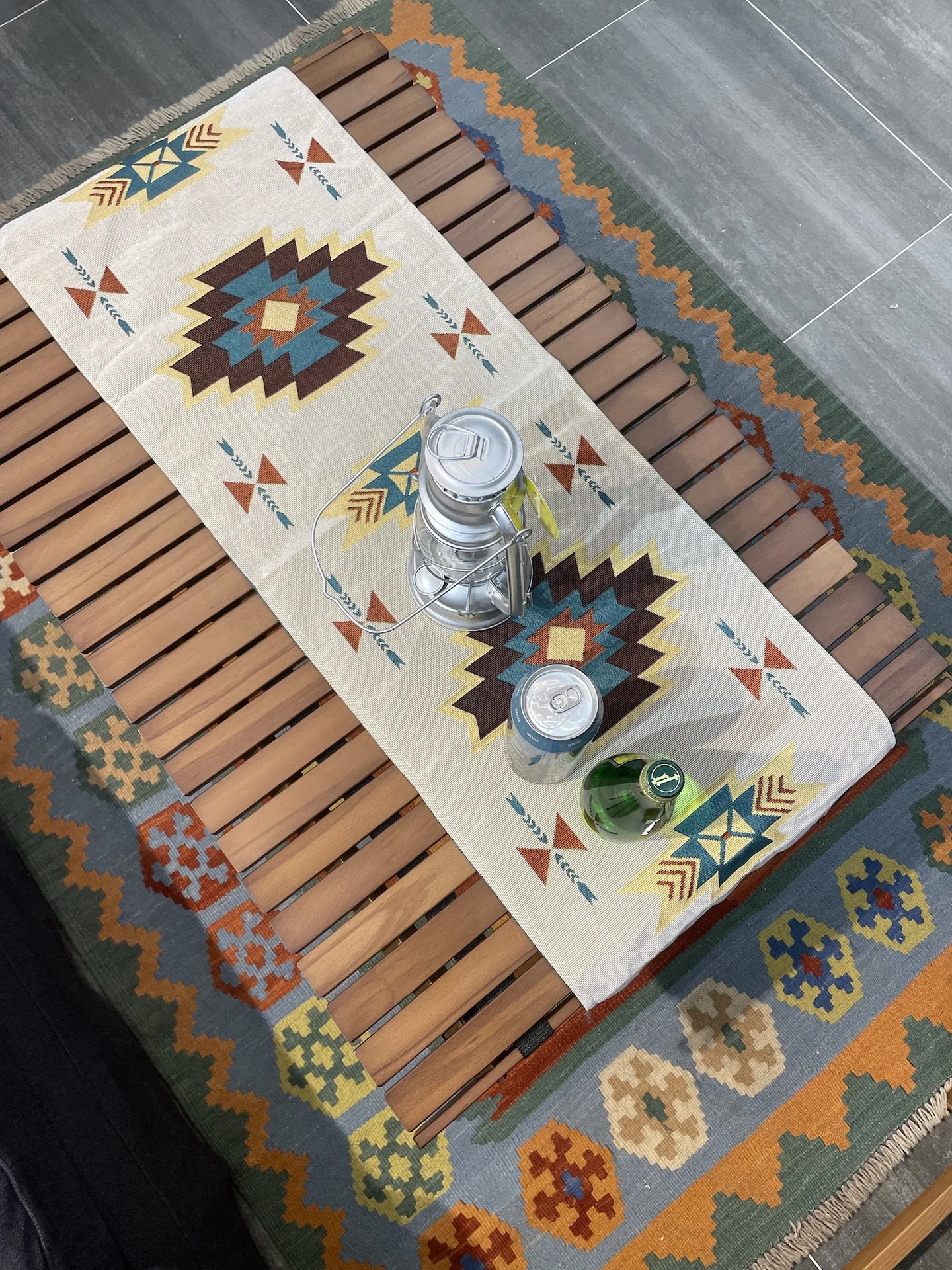 

Outdoor Camping Geometric Table Cloth Cotton Table Runner