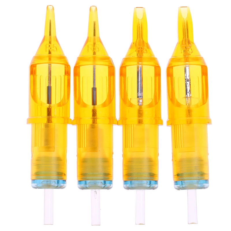 

5 Pcs RL/RS/M1/RM Yellow Dragonfly One Needle Disposable Semi-Permanent Eyebrow Tattoo Needle