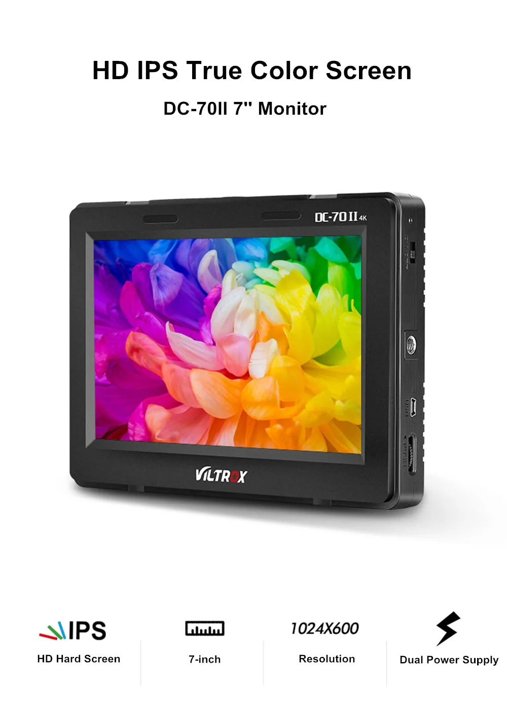 Viltrox 7 ''DC-70 II клип на HD lcd HDMI AV вход камера видео монитор дисплей и батарея и зарядное устройство для Canon Nikon DSLR BMPCC
