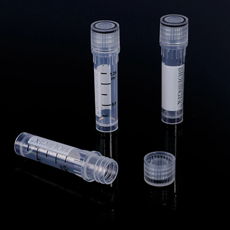 Фото 500 Pcs 0.5ml Freezing Cryo Vial Tube Cryovial Plastic Cryogenic Vial №2
