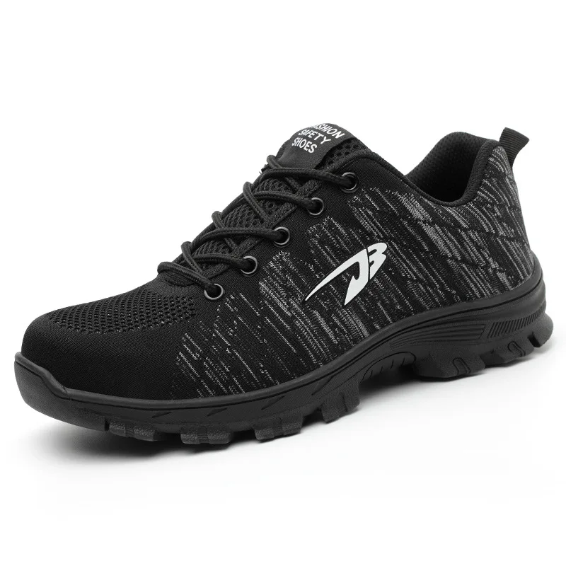 unisex work shoes steel toe cap women men work& safety boots steel mid sole impact resistant soft female shoes plus size 35-48