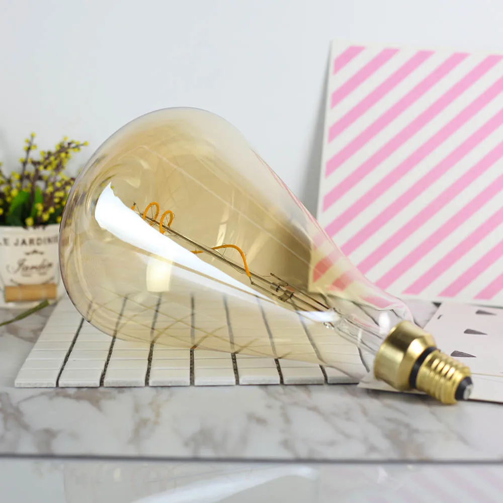 TIANFAN лампы Эдисона ST164 гигантская Светодиодная лампа винтажная спиральная нить 4