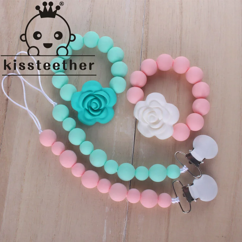 

1 комплект, браслет для прорезывания зубов, с силиконовыми бусинами