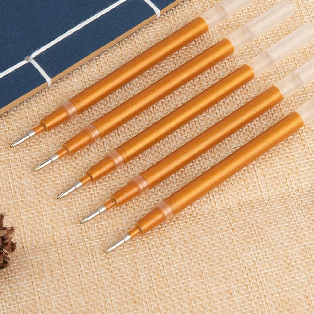 

100pcs Glitter Sutra Copying Pen Refills Large Capacity Pen Refills (Golden)