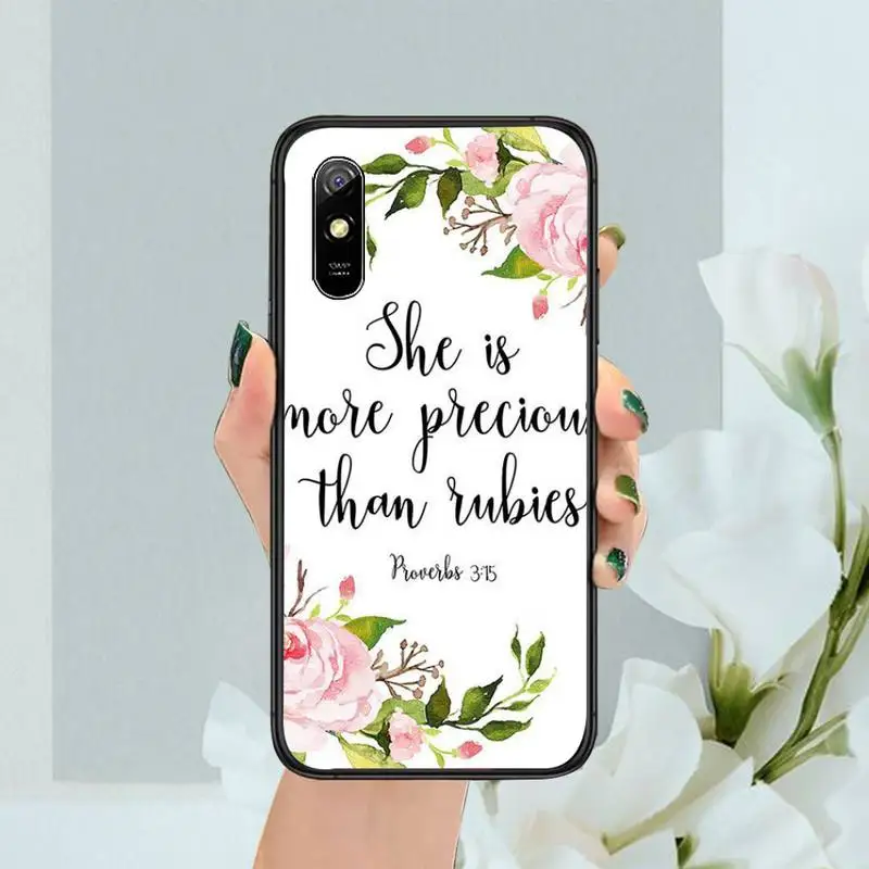 

Russian script Bible Flower Phone Case For Xiaomi Redmi Note 4 4x 5 6 7 8 pro S2 PLUS 6A PRO