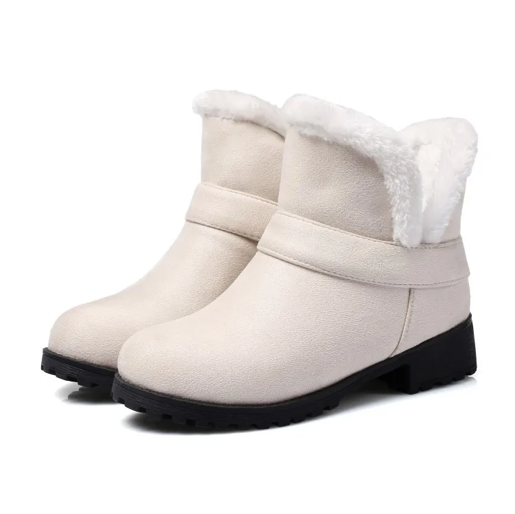 Big Size 9 10 11-17 boots women shoes ankle boots for women ladies boots shoes woman winter Flat sleeve buckle round head