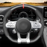 diy anti slip wear resistant steering wheel cover for mercedes benz amg gt e63 g63 c63 cla45 cls53 amg car interior decoration