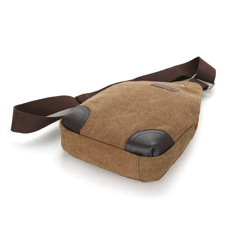 

YoReAi New Men's Korean Sports Travel Canvas Chest Bag Mobile Phone Crossbody Bag Fashion Zipper Outdoor Retro Pack