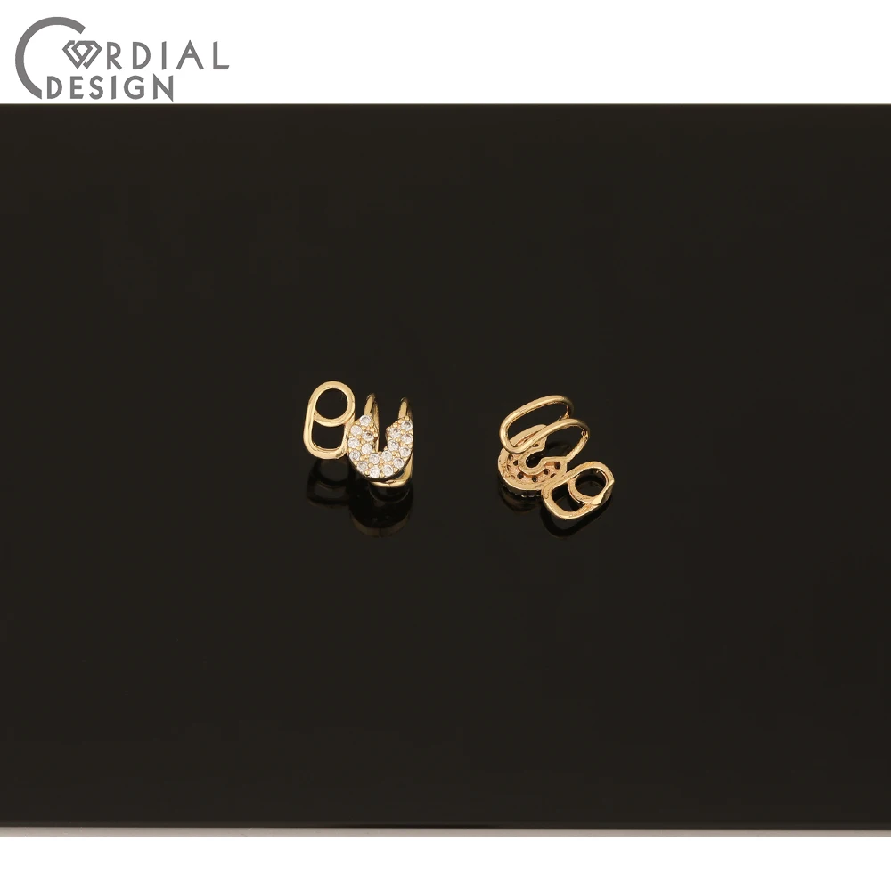 

Cordial Design 50Pcs 9*11MM CZ Ear Clip/Jewelry Accessories/Hand Made/Genuine Gold Plating/DIY/Jewelry Findings & Components