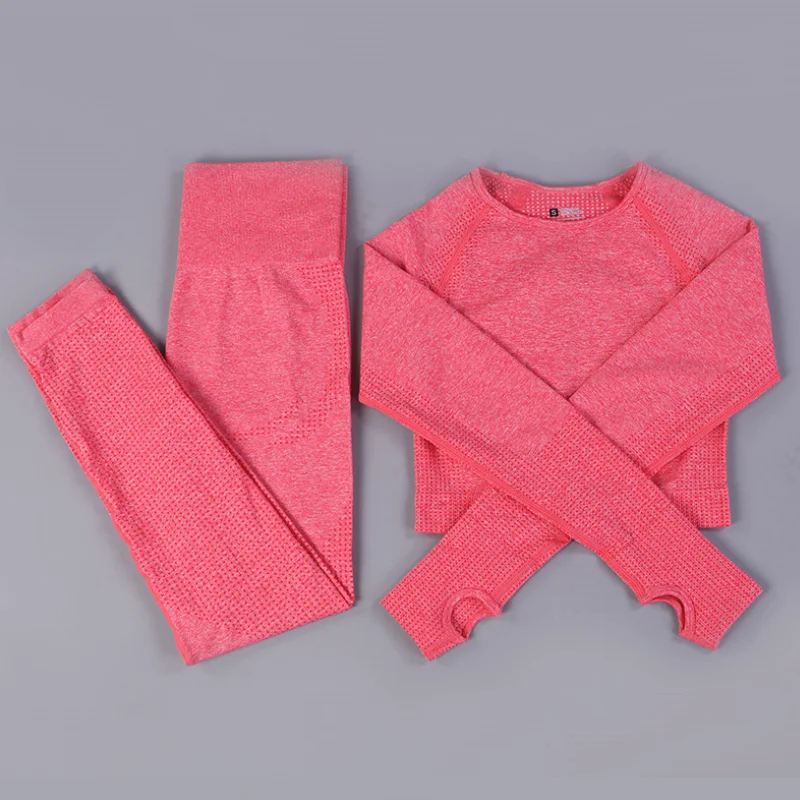 

Комплект спортивной одежды для йоги, однотонный, бесшовный, для фитнеса, 3 шт.