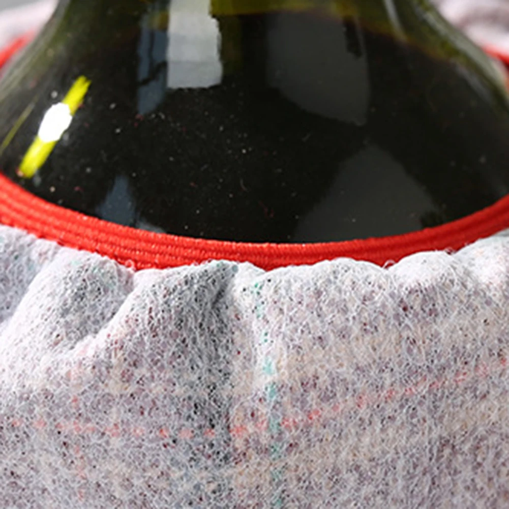 Cute Christmas Wine Bottle Cover Linen Cloth Snowman Elk Santa Bag Elasticity design Covers home coffee shop Decoration | Дом и сад