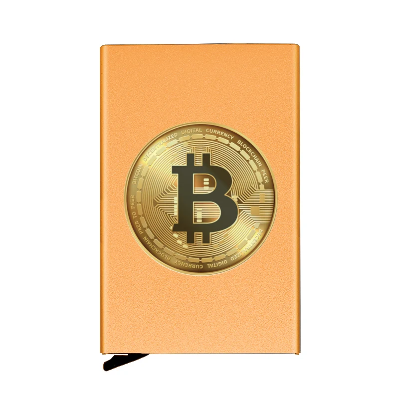 Фото High Quality New Bitcoin Symbol Automatic Pop Up Credit Card Holder Cover Rfid Aluminum Pocket Wallet Багаж и сумки High Quality New Bitcoin Symbol Automatic Pop Up Credit Card Holder Cover Rfid Aluminum Pocket Wallet Багаж и сумки