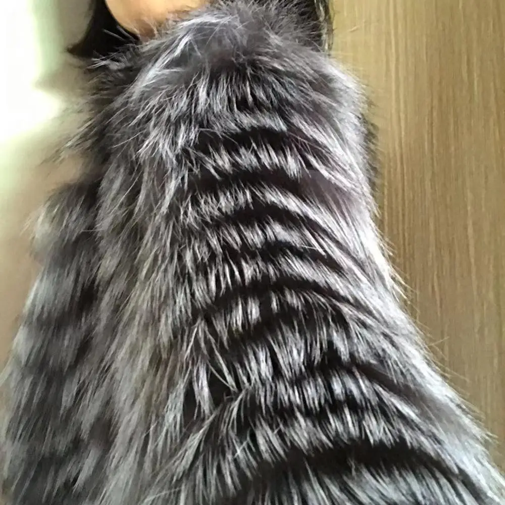 Женский меховой жилет с карманами шерстяное пальто подкладкой из натурального