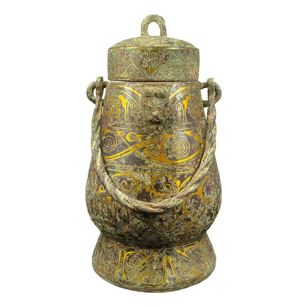 

Латунная бронзовая ручка LaoJunLu династии Хань с лучом и ростом 33 см, имитация античной бронзы, коллекция шедевров