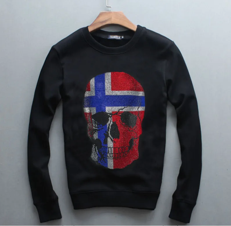 Мужская толстовка с капюшоном и принтом черепа|Мужские толстовки свитшоты| |