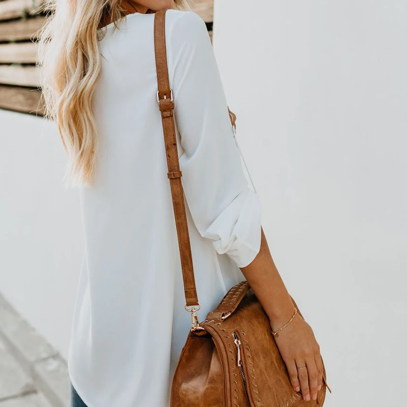 Блузка Женская Базовая с V-образным вырезом осенняя | одежда