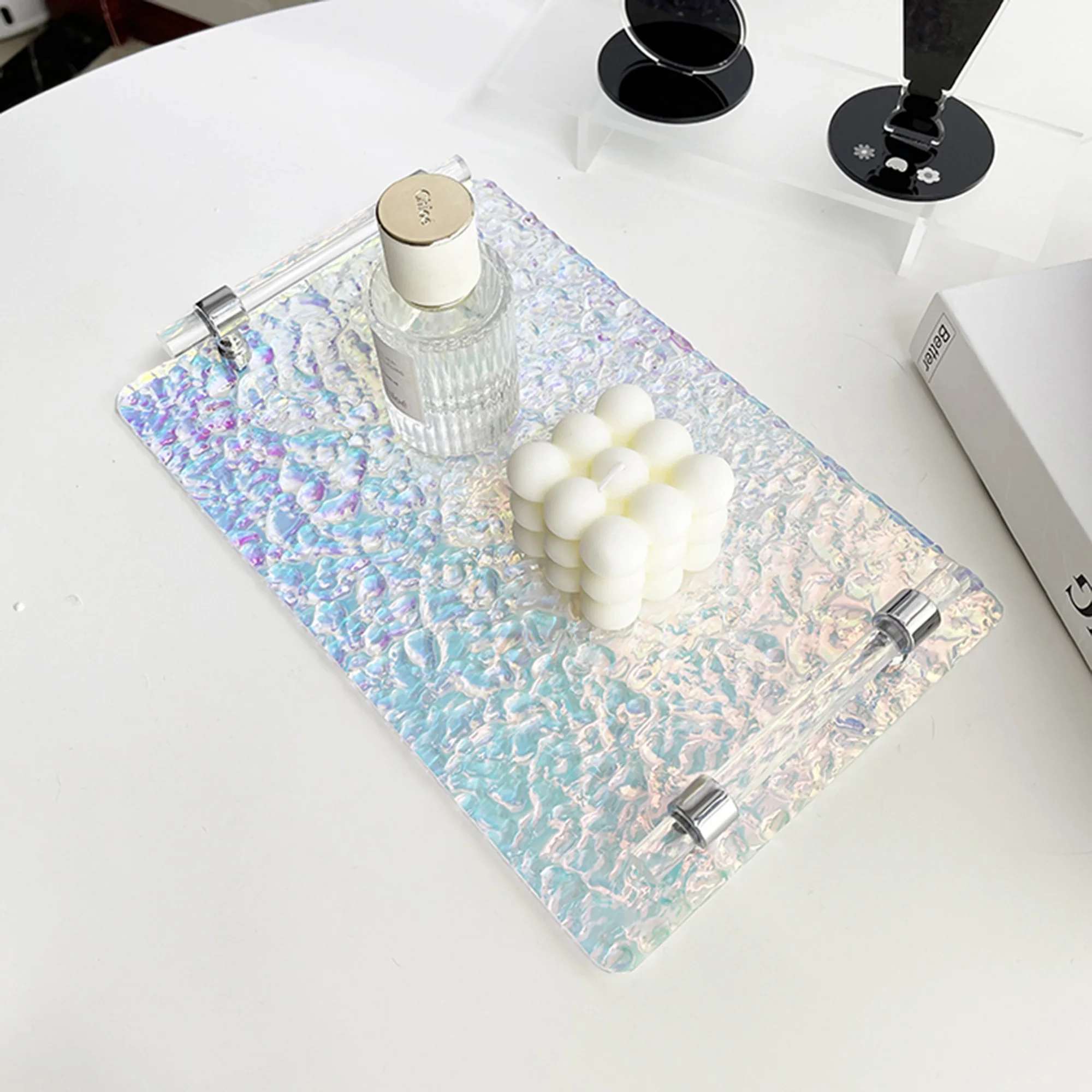

Ins Light Luxury Colorful Acrylic Tray High-End Artistic Sense Of Desktop Storage Tray Storage Tray Sorting Storage Box