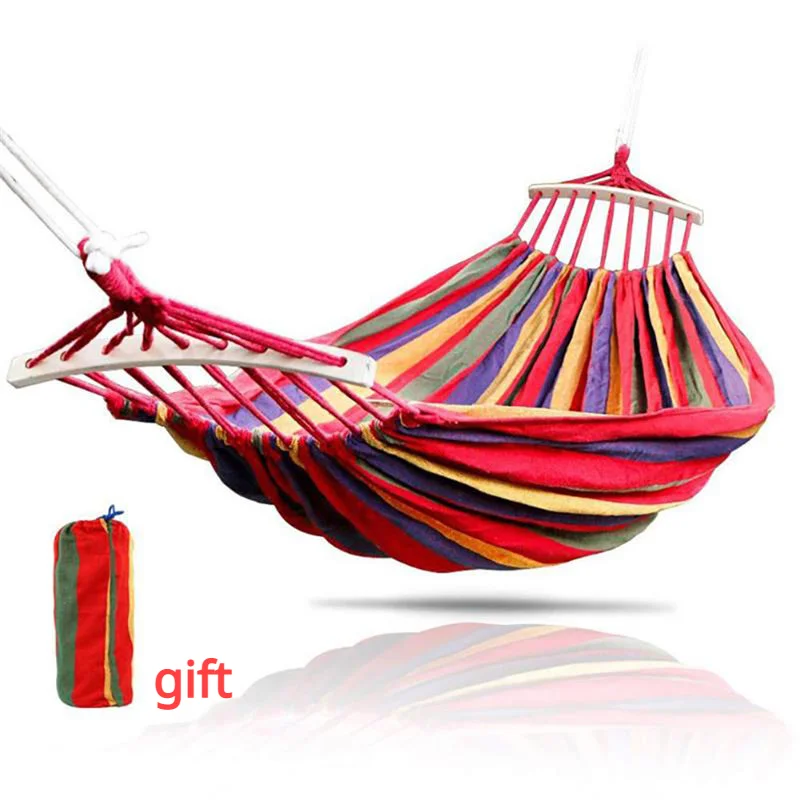 

2021 new rainbow Outdoor Leisure Portable Hammock canvas Hammocks Ultralight Garden Sports Home Travel Camping Hammock гамак 