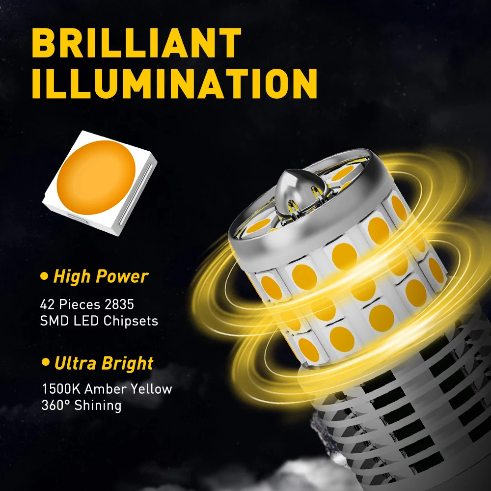 AUXITO 2 шт. W21W светодиодный Canbus Error Free T20 7440 лампы индикатора сигнала 2835SMD нет Hyper