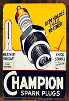 champion spark plugs retro vintage tin sign wall metal posters plaques for home bar garage man cave 8x1220x30cm