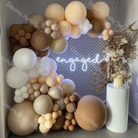 112pcs brown balloons arch kit cream peach nude latex balloon garland engagement anniversary baby shower party decor supplies