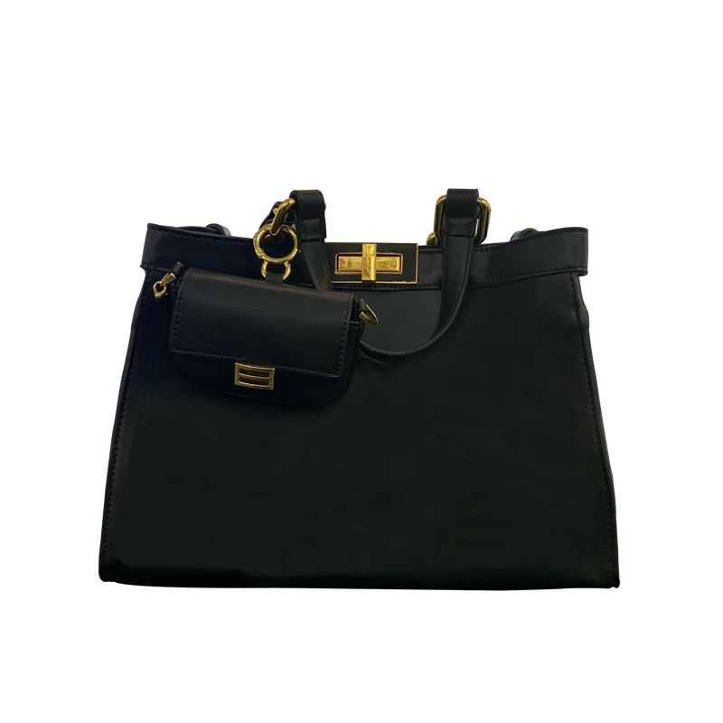 

New Trend Fashion Son-Mother Bag Simple Atmosphere Messenger Bag Solid Color Shoulder Bag