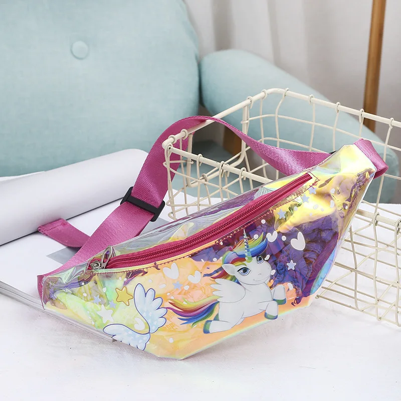 New Girl Women Waist Bag PVC Transparent Unicorn Travel Phone Pouch Belt Waterproof Cartoon Kids Fanny Packs Money | Багаж и сумки