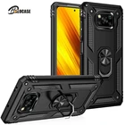 Для Poco X3 NFC бронированный чехол с кольцом на палец для телефона Xiaomi Poco X3 NFC X3 Pro F3 POKO M3 Pro 11 Redmi K40 Note 9S 9 8 9C 9A 10T