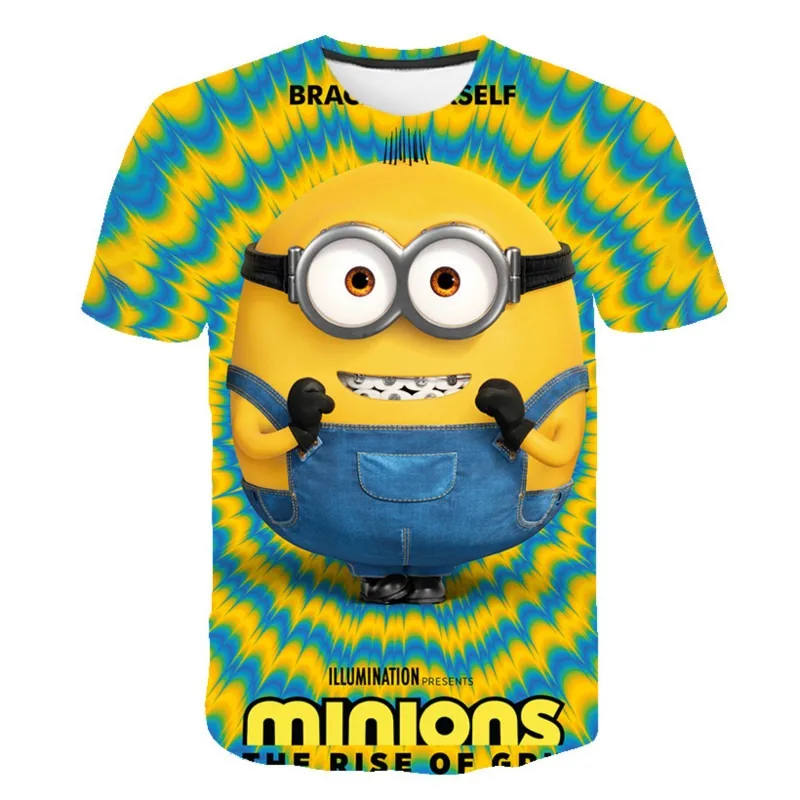 Детская Милая желтая футболка с короткими рукавами футболки 3D принтом для