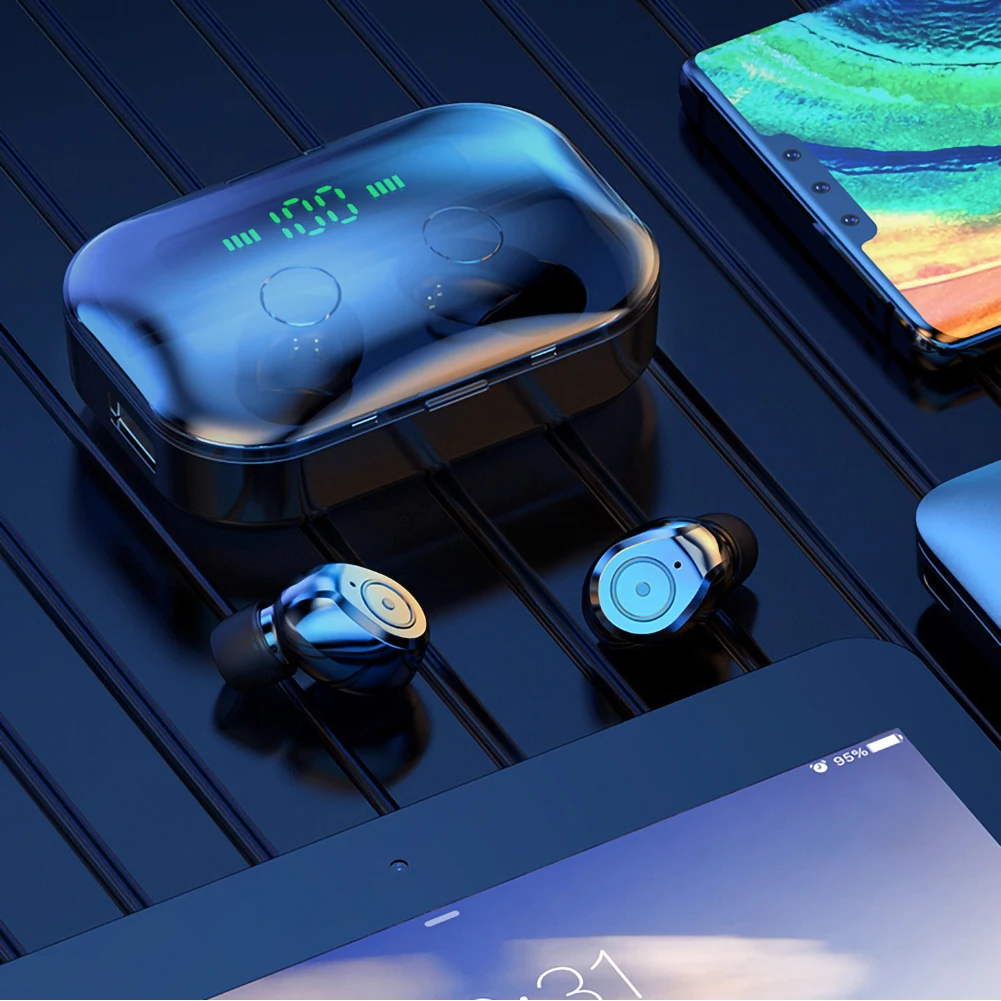 Erilles Мини bluetooth наушники беспроводные стерео гарнитура зарядка коробка дисплей