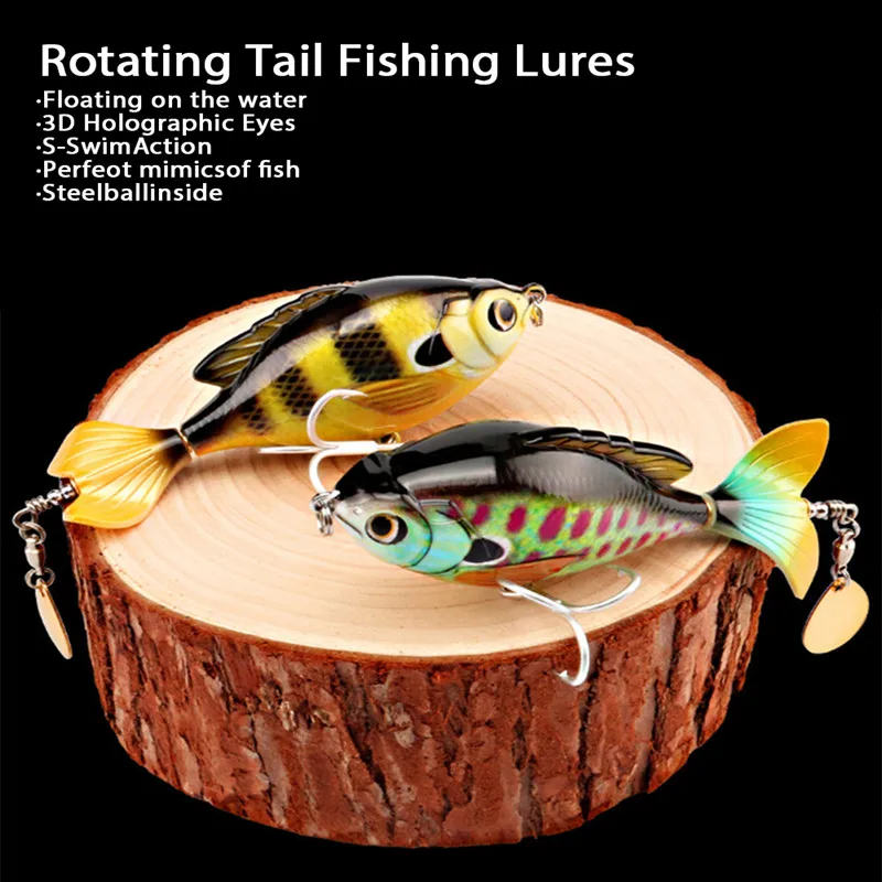 

1Pcs Sea Fishing Minnow Hard Bait 9.7cm/16.6g Artificial Lures 3D Eyes Propeller Wobbler Trolling Crank baits Jig Fishing tackle