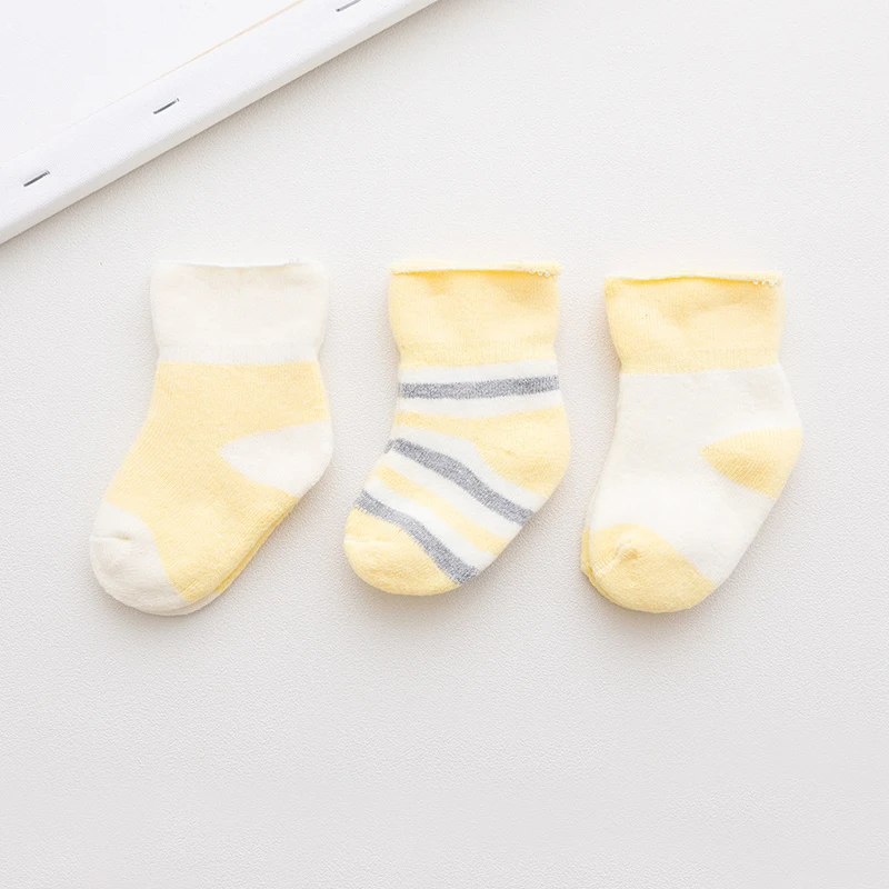 3 pairs 5 пар/партия, 3 пары, зимние теплые носки для маленьких мальчиков и девочек весенне-летние носки для новорожденных мальчиков и От 0 до 2 лет, Meias Para Bebe Calcetines - Цвет: 3 pairs