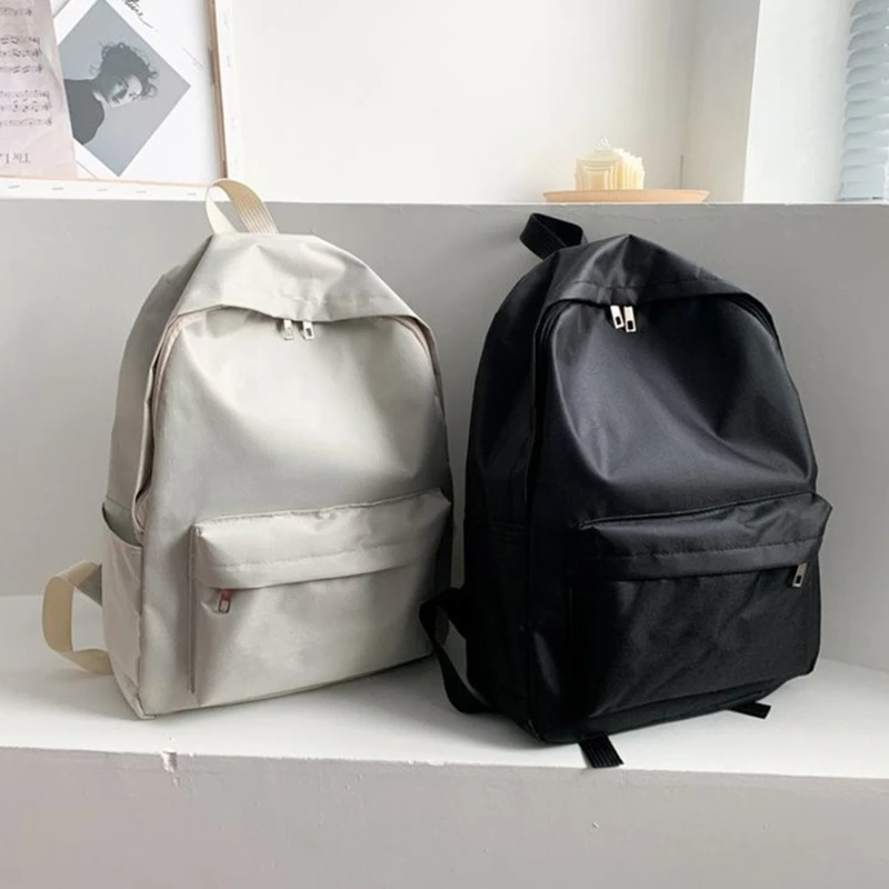 Маленький школьный рюкзак для девочек-подростков, нейлоновый женский ранец, модная однотонная сумка для книг, дорожный уличный тренд