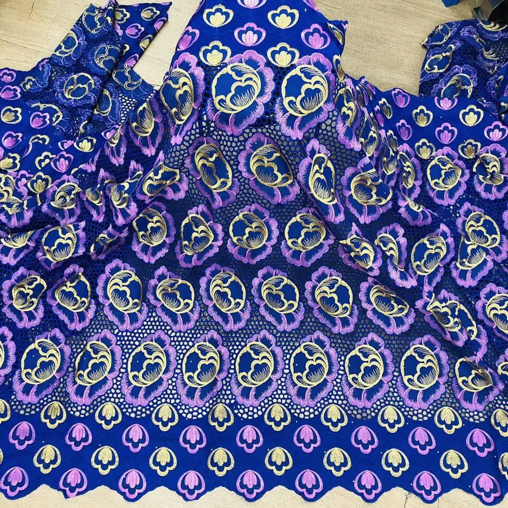 

African Lace Fabric 2020 High Quality Punch cotton Fabric Latest Swiss voile Lace in switzerland for Dress 5Yards