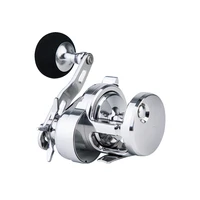 silver metal conventional stainless steel fishing reel