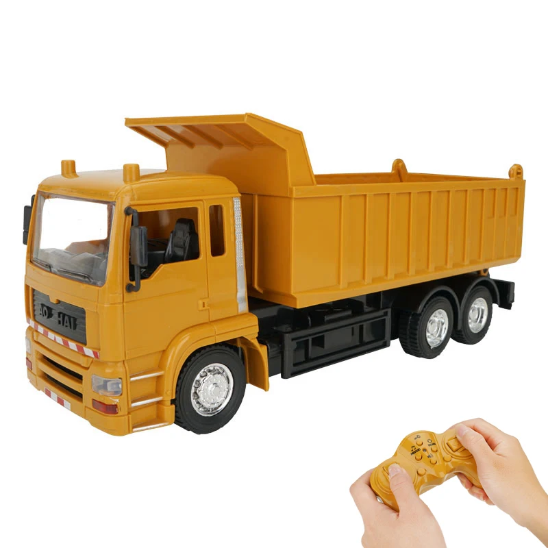

1:24 Ten Channels Remote Control Dump Truck Engineering Model Children's Birthday Christmas Gift Kids Electric RC Truck Toys
