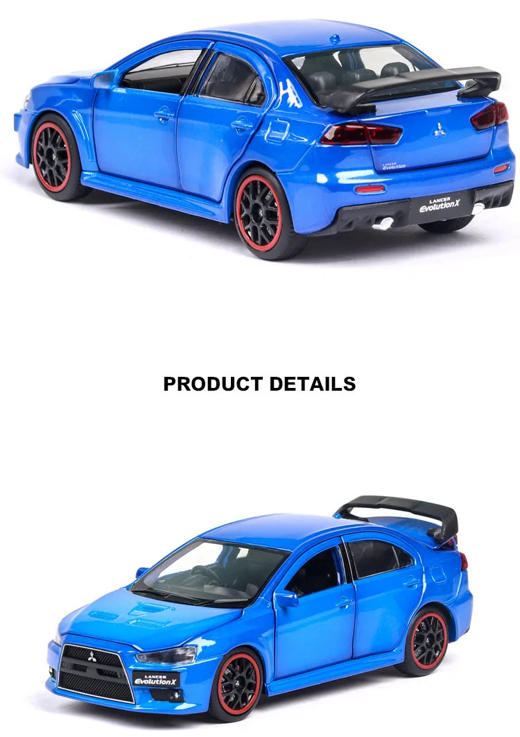 Литье под давлением 1:32 Lancer EVOlution X Коллекционная модель автомобиля из металлического сплава симуляторы машины игрушки для детей Подарки для детей
