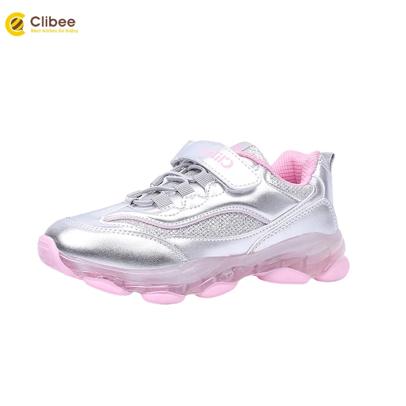 

CLIBEE Children Sport Sneakers Shoes Girls Comfort PU Leather Casual Shoes Kids Fashion Breathable Running Shoes with Jelly Sole