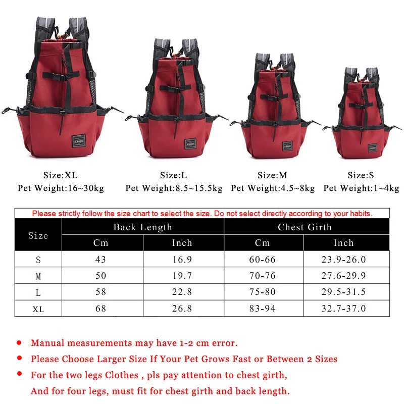 

Adjustable Pet Dog Outdoor Travel Backpack For Hiking Cycling Reflective Carrier Bag For Dogs French Bulldog Pug Carrying Bags