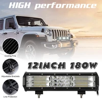 12 inch 180w car work light ip67 spot flood combo beam led light bar for car tractor boat offroad off 4wd 4x4 truck suv atv