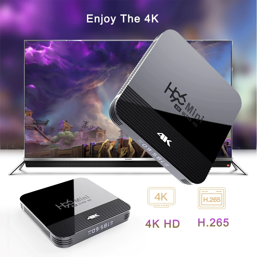 Android 9 0 TV Box H96 mini h8 Home Audio Media HDMI 720P 2160P FUII 3D HD Bluetooth 4K Set Top Store бесплатное приложение Fast