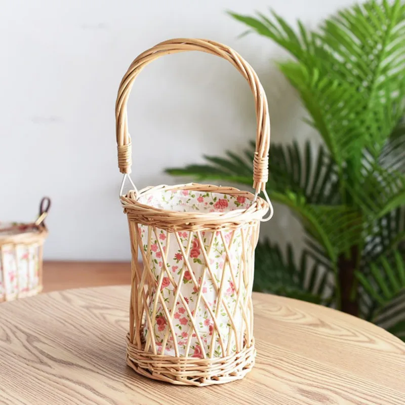 

Portable Flower Basket Flower Basket Home Decor Hanging Storage Basket Portable Crescent Basket And Rose Packing Basket