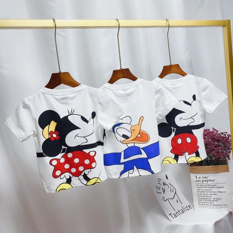 Новинка летняя детская одежда с Микки Маусом для мальчиков и девочек