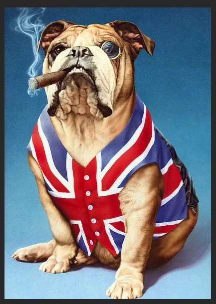 

Signo de Metal para fumar Bulldog británico, placa de pared de Bar o casa, cobertizo de garaje, diversión inglesa